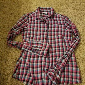 COLUMBIA pink blue plaid shirt sz XS NWOT
